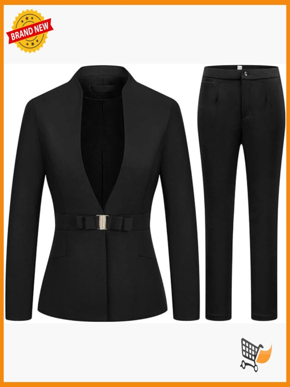 Women's Slim Fit Pant Suit Set Blazer Jacket Office Work Professional Attire